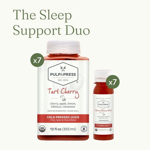 Sleep Support Duo: Tart Cherry Juice & Cherry Hibiscus Elixir